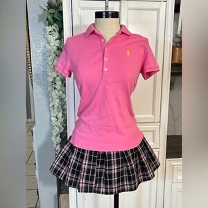 Ralph Lauren Polo Shirt Bright Pink Small Stretchy Preppy